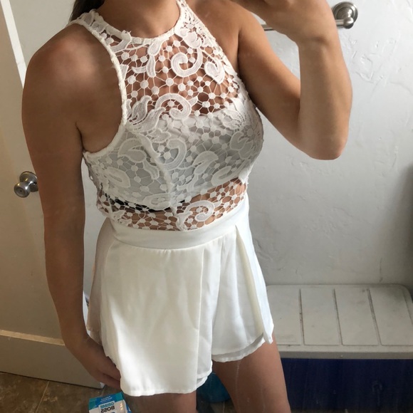 Shareen White-Lace Romper - Picture 1 of 8